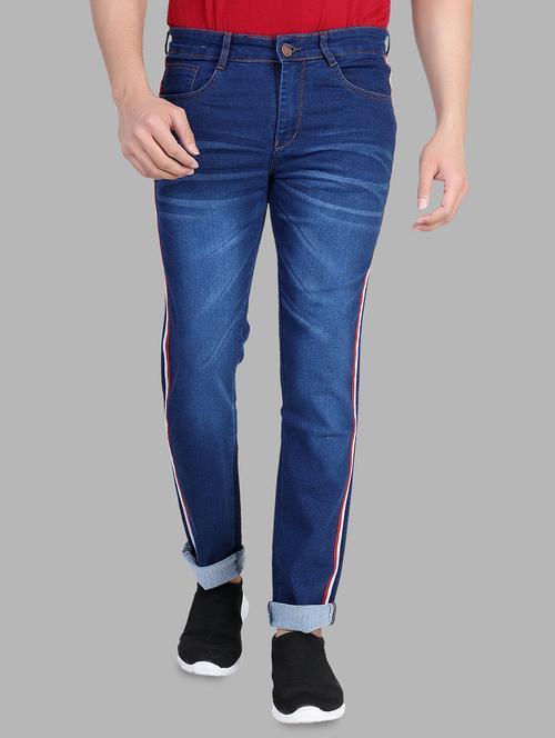 blue denim side tape jeans - 16293151 - Very Small Image - 1