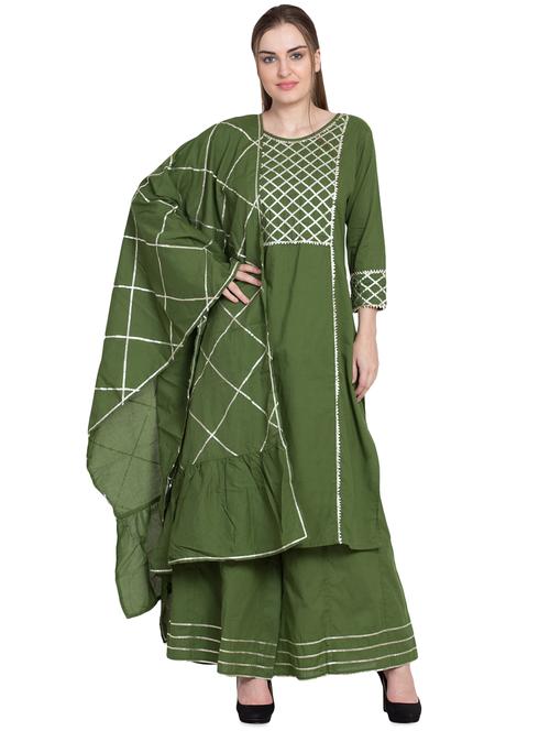 gota work kurta suit set - 16293659 - Very Small Image - 1