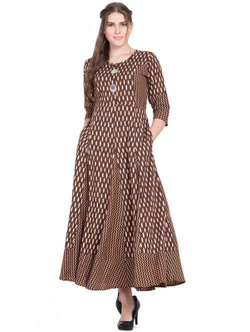 geometrical printed flared kurta - 16293670 - Very Small Image - 1
