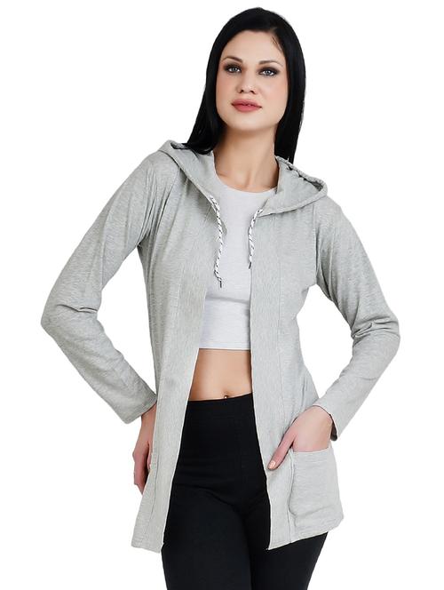hooded neck solid shrug - 16293730 - Very Small Image - 1