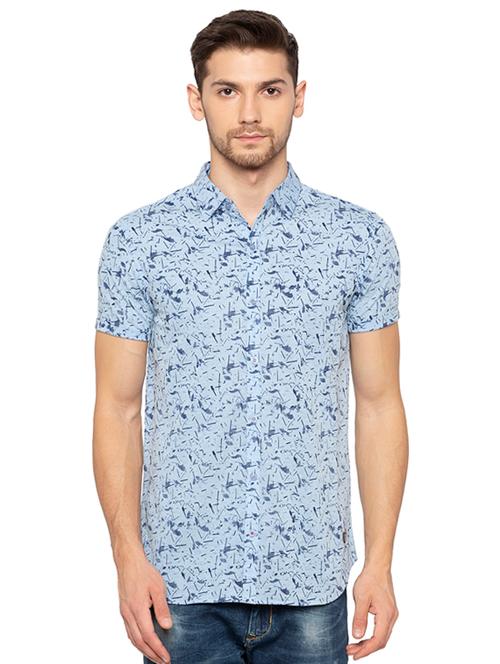 blue printed casual shirt - 16294030 - Very Small Image - 1