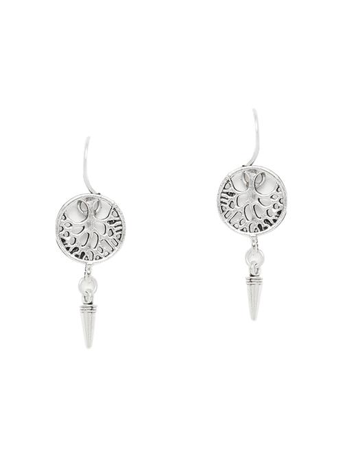 silver metal drop earring - 16294363 - Very Small Image - 1