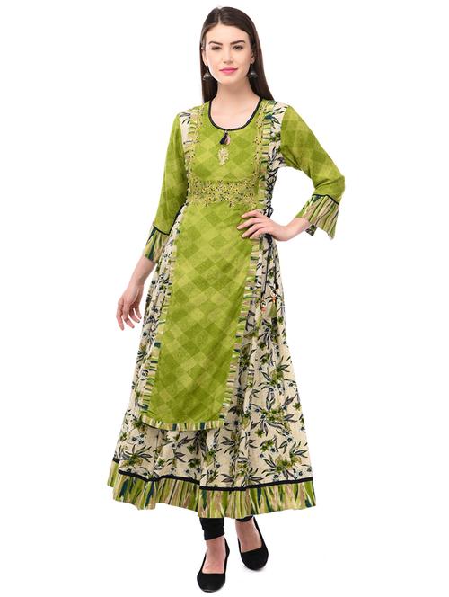 printed layered kurta - 16295090 - Very Small Image - 1