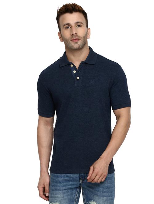 navy blue solid polo tshirt - 16297404 - Very Small Image - 1