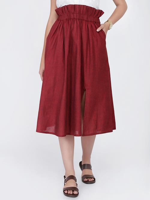 frill waist front slit a-line skirt - 16298451 - Very Small Image - 1