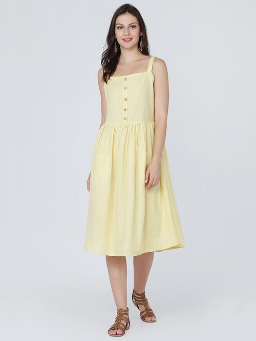 pocket patch gathered a-line dress - 16298454 - Very Small Image - 1