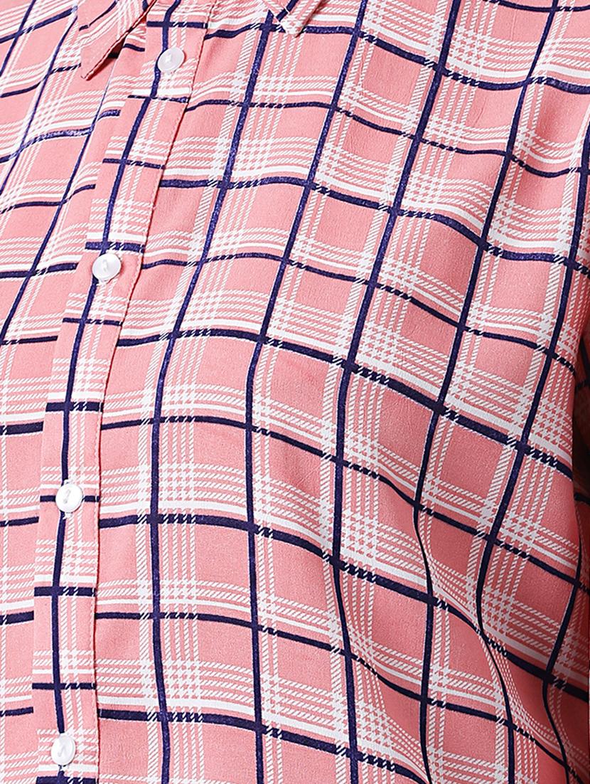cold shoulder checkered shirt - 16298832 - Standard Image - 3