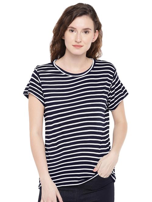 crew neck striped top - 16299248 - Very Small Image - 1