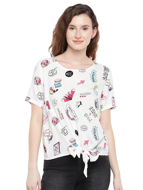 tie knot quirky print top - 16299283 - Very Small Image - 1