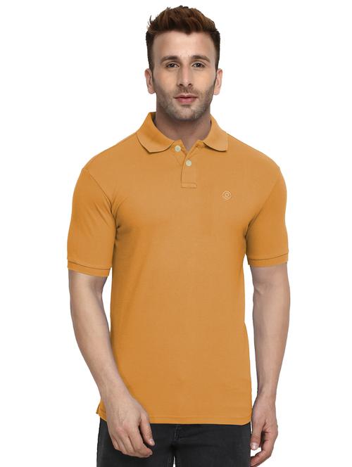 orange solid polo t-shirt  - 16300388 - Very Small Image - 1