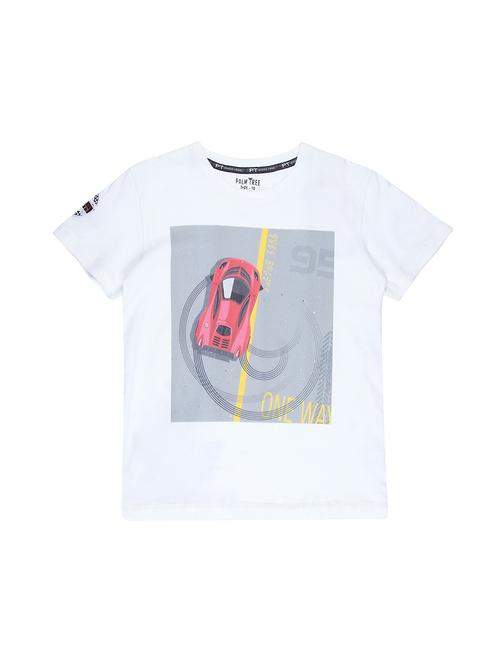 white cotton blend graphic t-shirt - 16300819 - Very Small Image - 1