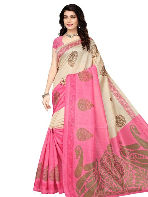 paisley printed bhagalpuri saree with blouse - 16301307 - Very Small Image - 1
