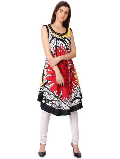 printed flared kurta - 16301624 - Very Small Image - 1