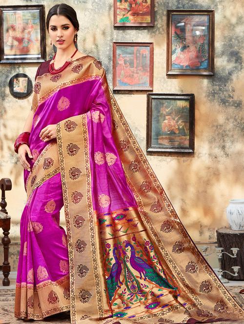 women's conversational purple colored saree - 16301742 - Very Small Image - 1