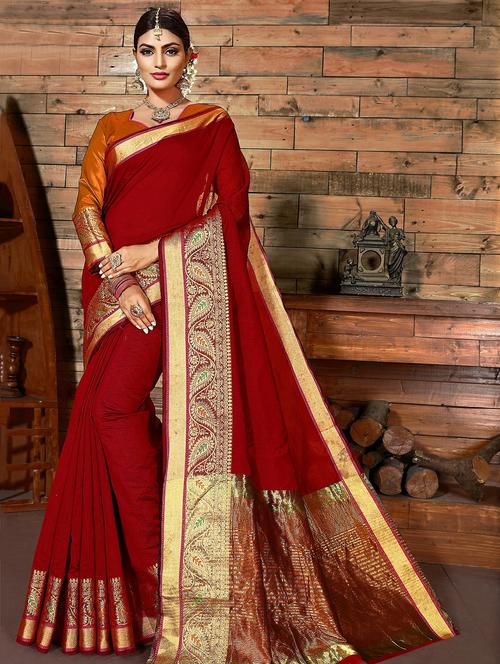 women's banarasi saree with blouse - 16301784 - Very Small Image - 1