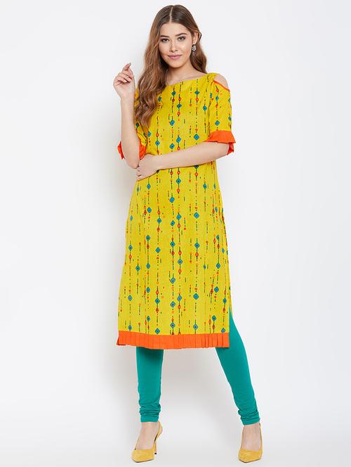 cold shoulder straight kurta - 16302403 - Very Small Image - 1