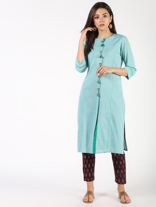solid straight kurta - 16304441 - Very Small Image - 1