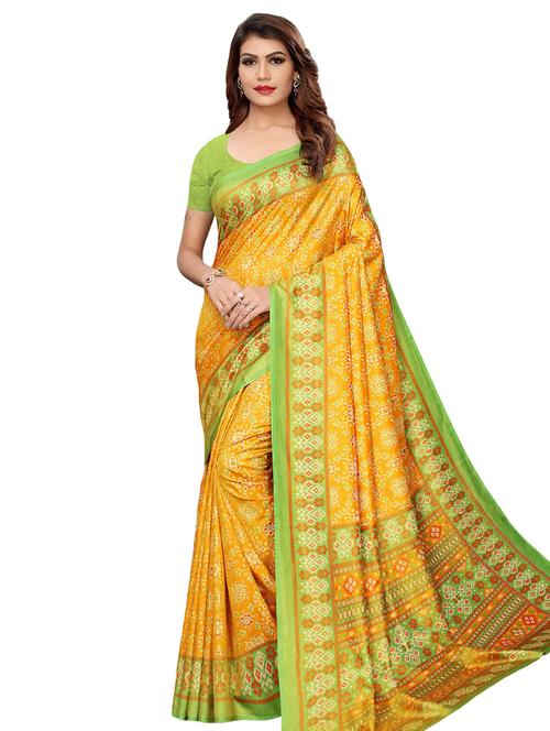 ikat printed saree with blouse - 16304578 - Very Small Image - 1