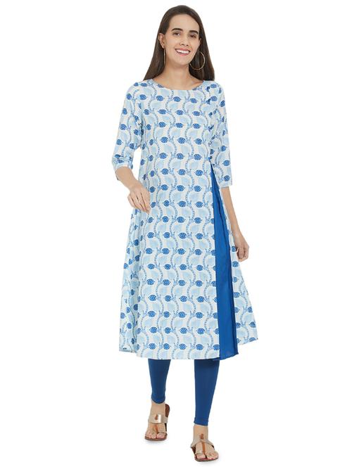floral printed a-line kurta - 16304780 - Very Small Image - 1