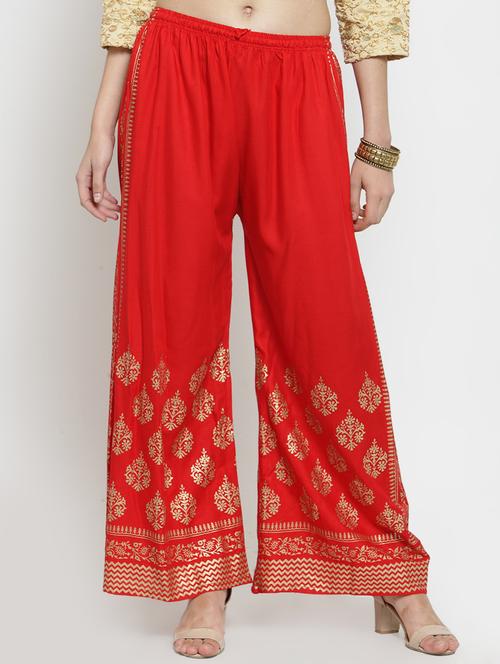 printed straight palazzo - 16304968 - Very Small Image - 1