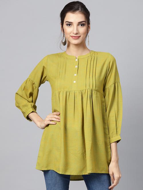 solid a-line kurti - 16305733 - Very Small Image - 1