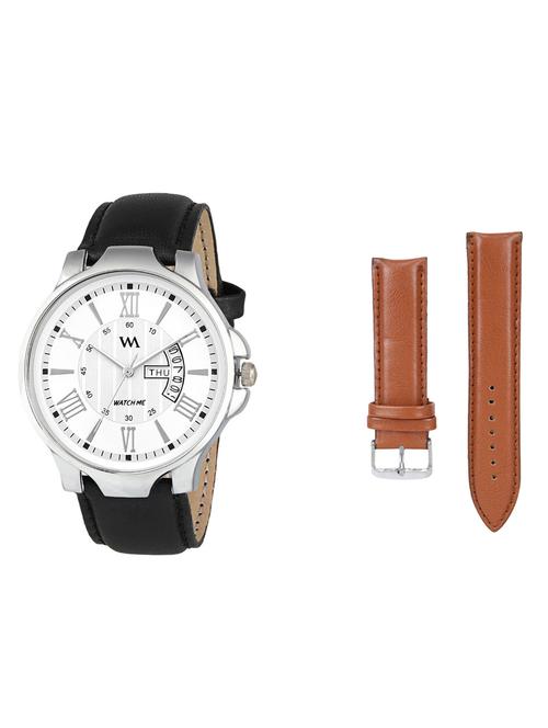 round dial analog watch (ddwm-002-wms-004) with an extra multi colored strap - 16306772 - Very Small Image - 1