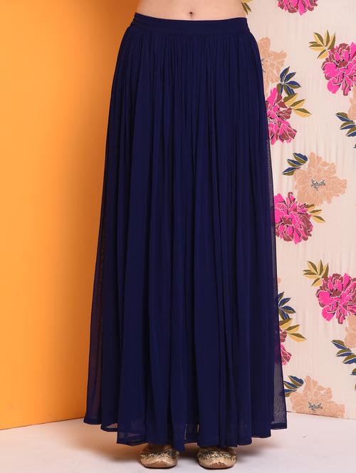 solid flared skirt - 16309880 - Very Small Image - 1