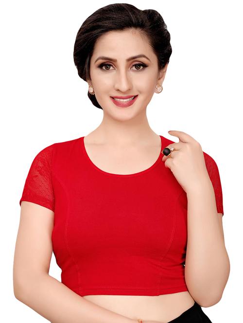 net sleeves solid blouse - 16310187 - Very Small Image - 1