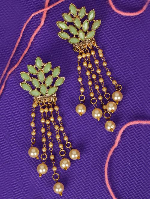 green brass  earring - 16310598 - Very Small Image - 1