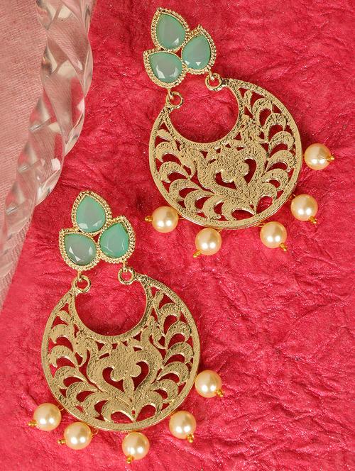 green brass  earring - 16310600 - Very Small Image - 1