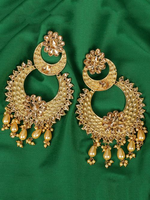 gold brass  earring - 16310606 - Very Small Image - 1