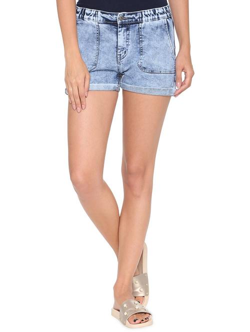 turn up hem denim shorts - 16312165 - Very Small Image - 1