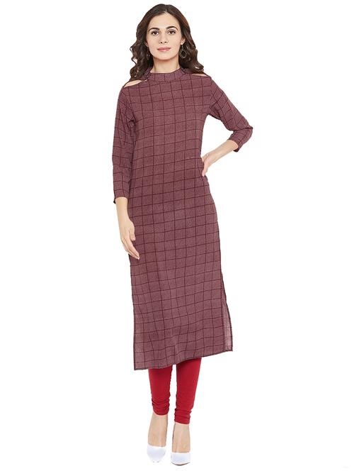 checkered straight kurta - 16314859 - Very Small Image - 1