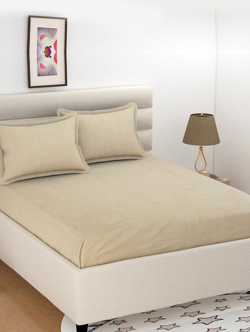 poly cotton double bedsheet with 2 pillow covers - 16315072 - Very Small Image - 1