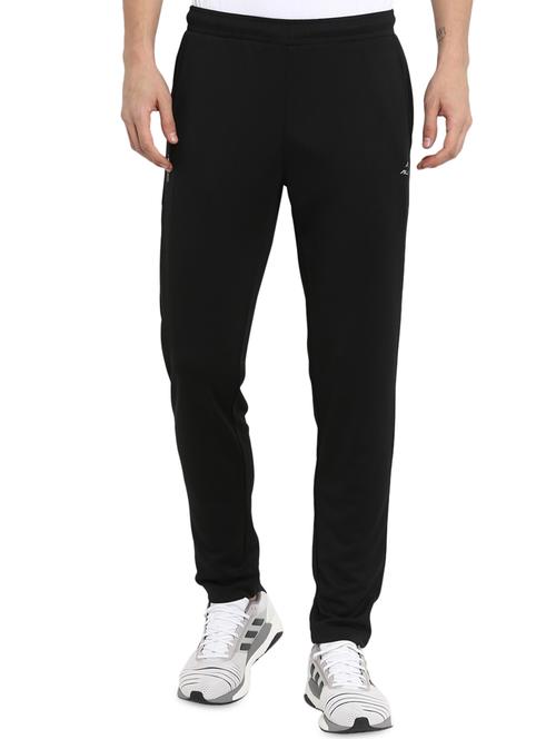 black solid polyester track pant - 16316619 - Very Small Image - 1