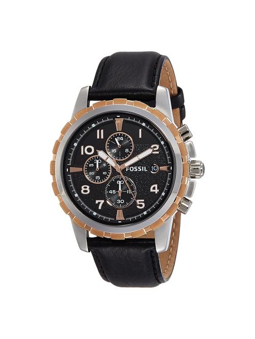 fossil chronograph black dial mens watch - fs4545 - 16318390 - Very Small Image - 1