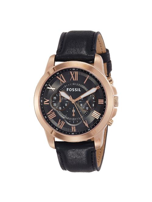 fossil grant chronograph black  dial mens watch - fs5085 - 16318581 - Very Small Image - 1