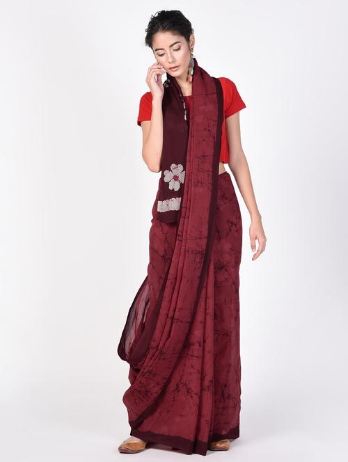 batik printed saree with blouse - 16320687 - Very Small Image - 1