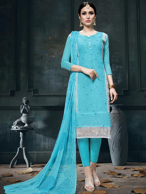 embroidered unstitched suit - 16321502 - Very Small Image - 1