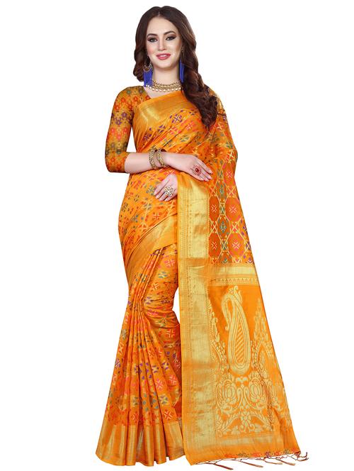 self-design patola saree with blouse - 16322520 - Very Small Image - 1