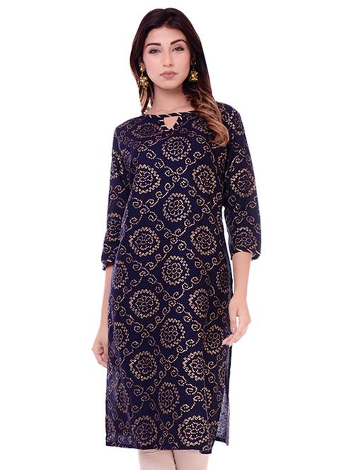 block print straight kurta - 16323265 - Very Small Image - 1