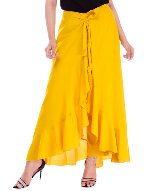 tie knot ruffled hem layered palazzo - 16323307 - Very Small Image - 1