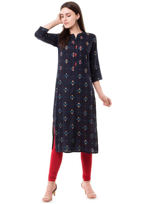 printed straight kurta - 16324428 - Very Small Image - 1