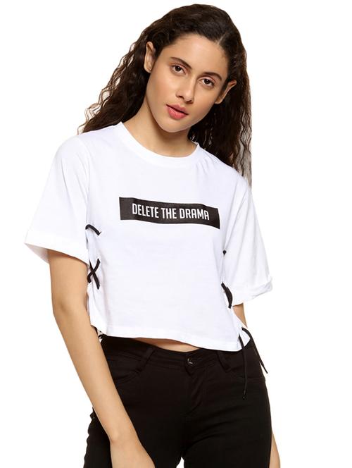 women's chest print crew neck t-shirt - 16324631 - Very Small Image - 1