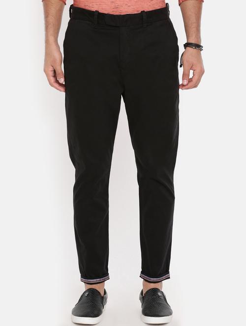 black solid chinos - 16325741 - Very Small Image - 1