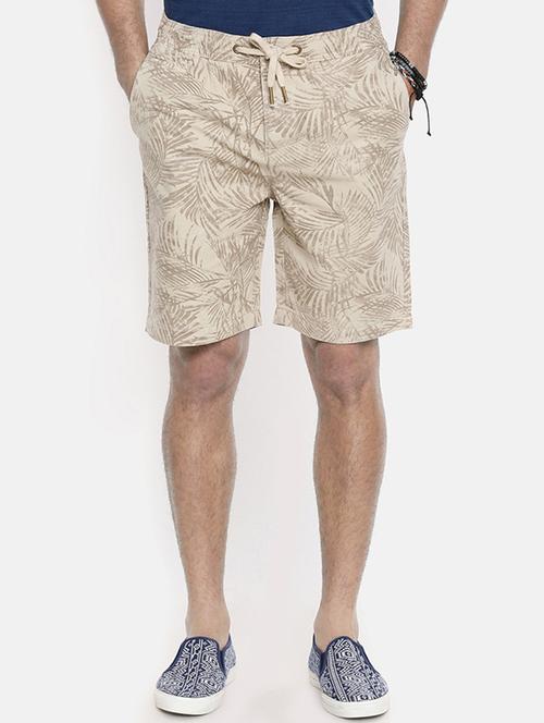 beige printed shorts - 16325788 - Very Small Image - 1