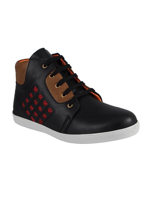 black leatherette lace up sneakers - 16325913 - Very Small Image - 1