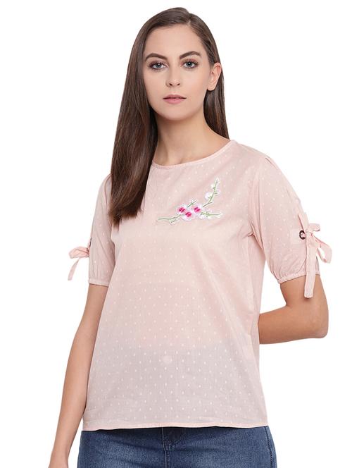 women's straight round neck top - 16328136 - Very Small Image - 1