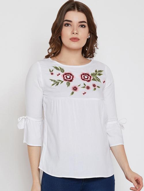 flute sleeved embroidered top  - 16328438 - Very Small Image - 1