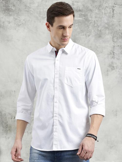 white solid casual shirt - 16329569 - Very Small Image - 1